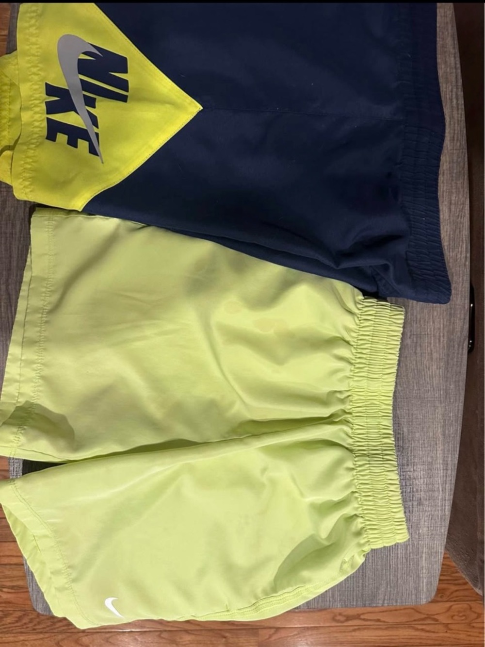 Nike Kid’s Two-Tone Athletic Shorts - Neon Yellow & Navy